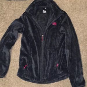 the north face charcoal fuzzy zip up